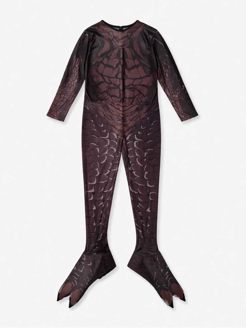 (3) Marvel Brown Scaled Creature Jumpsuit Costume size small -6/8 year old